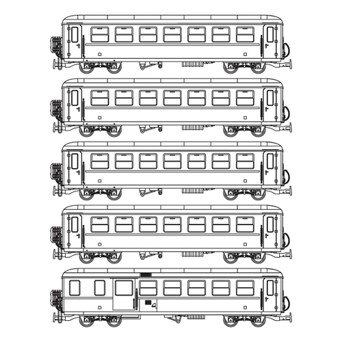 Ferro Train 9724-Y - Set of 5 Krimmler cars jaffa livery, for the YTB